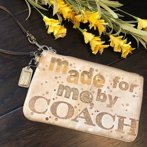 Coach | Rare Poppy Sequin Coach Metallic Wristlet